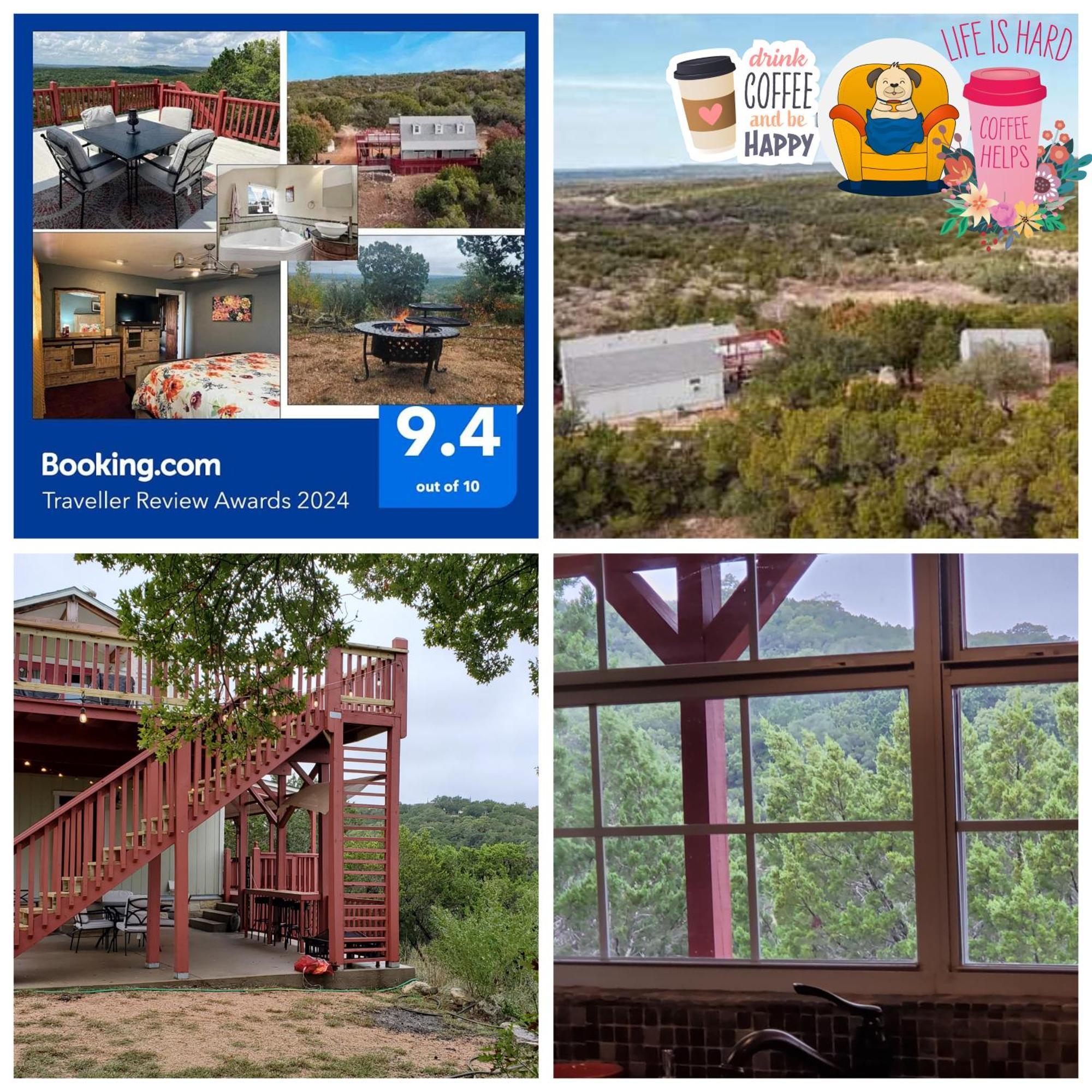 Entire 2Br 2Ba Hilltop View Home Sleeps 7 Pets 4 Acres Jacuzzi Central Ac Kingbeds Free Wifi-Parking Kitchen Washerdryer Starry Terrace Two Sunset Dining Patios Grill Stovetop Oven Fridge Onsitewoodedhiking Wildlife Coveredpatio4Pets & Birds Singing! Marble Falls Exteriör bild